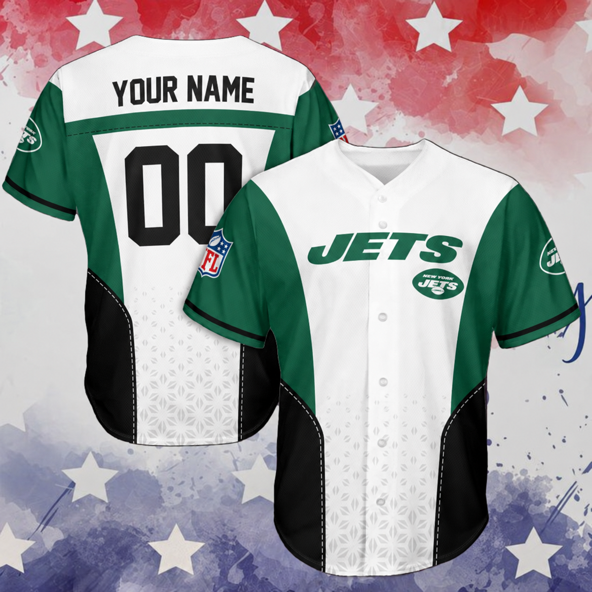 VIRAL EDITION - NEW CUSTOMIZED NFL25 NYJ NEW YORK JETS BASEBALL JERSEY