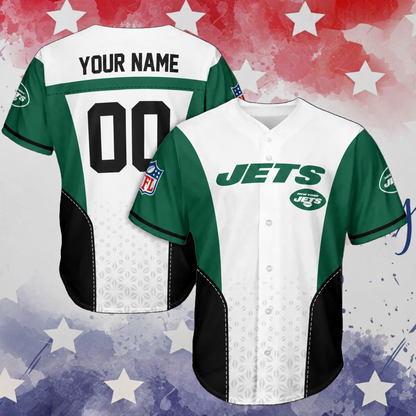 VIRAL EDITION - NEW CUSTOMIZED NFL25 NYJ NEW YORK JETS BASEBALL JERSEY