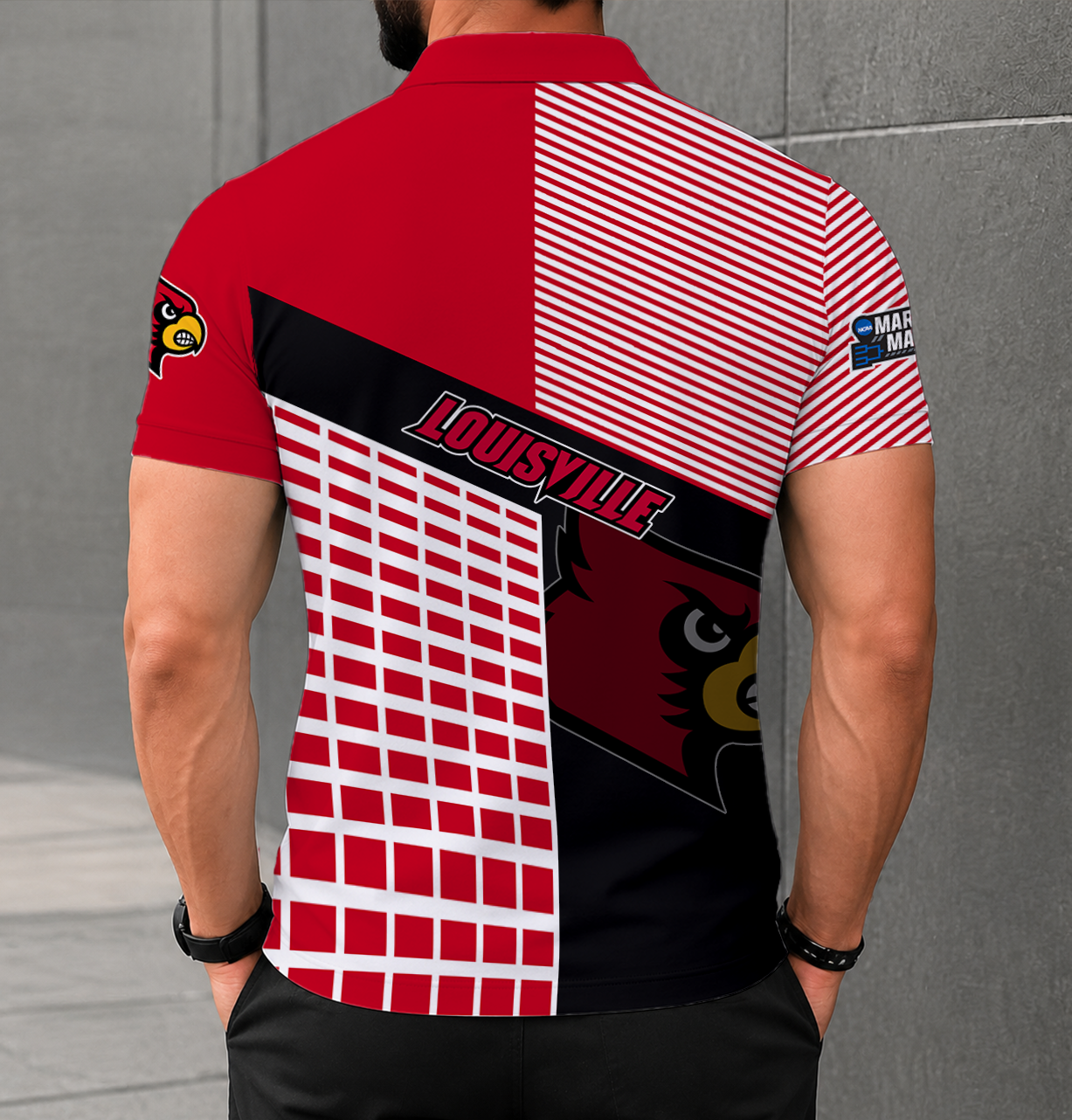 VIRAL EDITION - NEW CUSTOMIZED NCAA MAM25 ULC LOUISVILLE CARDINALS POLO SHIRT