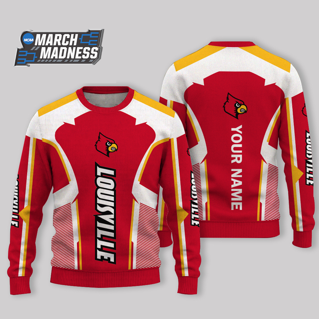 LIMITED EDITION - NEW CUSTOMIZED NCAA MAM25 ULC LOUISVILLE CARDINALS UGLY SWEATER