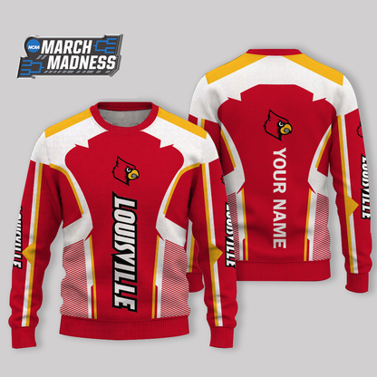 LIMITED EDITION - NEW CUSTOMIZED NCAA MAM25 ULC LOUISVILLE CARDINALS UGLY SWEATER