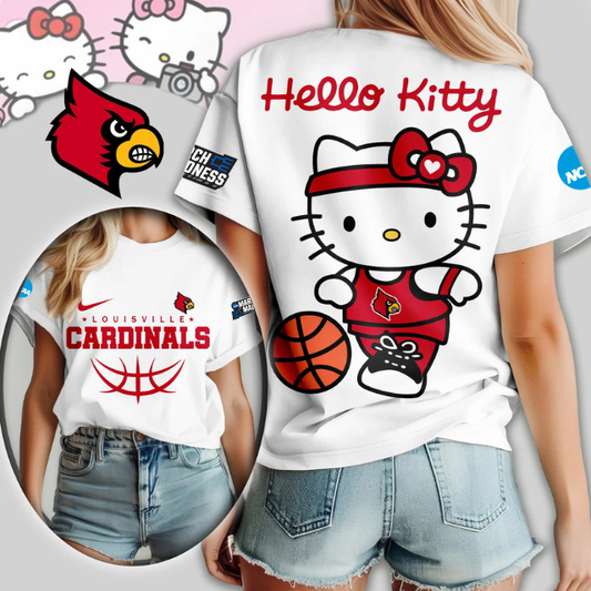 MEGA SALE - NEW CUSTOMIZED NCAA MAM25 ULC UL CARDINALS HELLO KITTY T-SHIRT, SWEATSHIRT, HOODIE & ZIP HOODIE