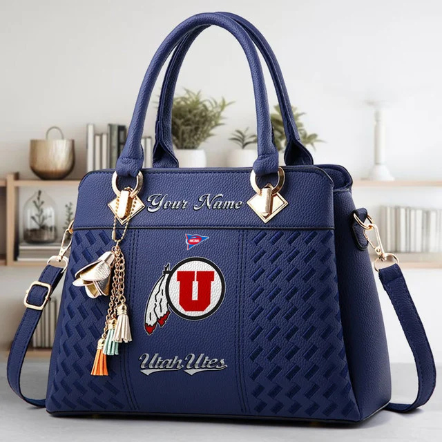 LIMITED EDITION - NEW CUSTOMIZED NCAA FBS25 UTU UT UTES ZIP HANDBAG MULTICOLOR