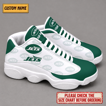 LIMITED EDITION - NEW CUSTOMIZED NFL25 NYJ NEW YORK JETS AIR JORDAN 13 LOW TOP SNEAKER