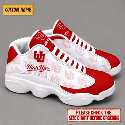 LIMITED EDITION - NEW CUSTOMIZED NCAA FBS25 UTU UTAH UTES AIR JORDAN 13 LOW TOP SNEAKER