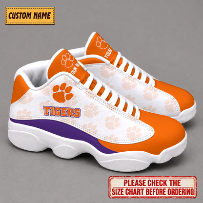 LIMITED EDITION - NEW CUSTOMIZED NCAA CWS25 CST CLEMSON TIGERS AIR JORDAN 13 LOW TOP SNEAKER