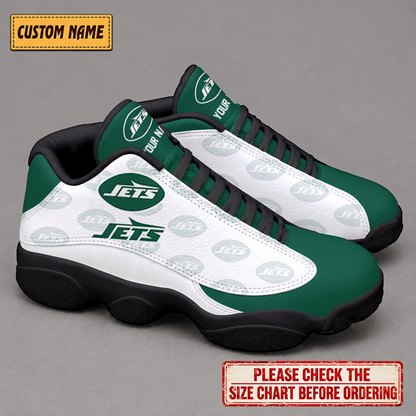 LIMITED EDITION - NEW CUSTOMIZED NFL25 NYJ NEW YORK JETS AIR JORDAN 13 LOW TOP SNEAKER