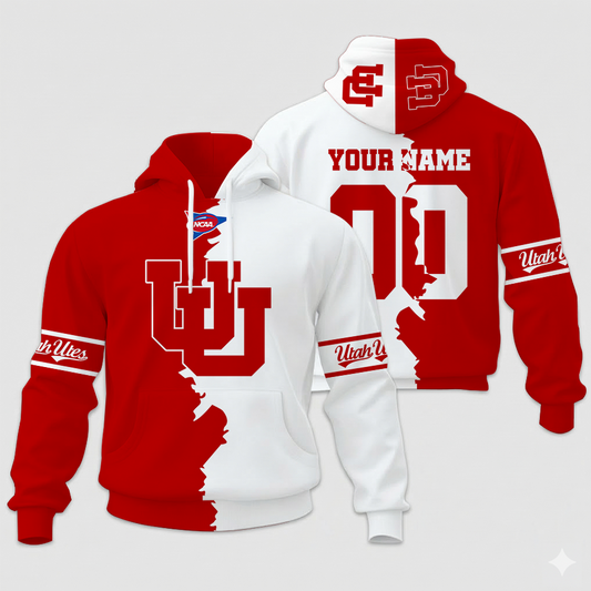 LIMITED EDITION - NEW CUSTOMIZED NCAA FBS25 UTU UT UTES UNISEX HOODIE & ZIP HOODIE