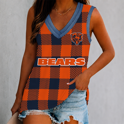 LIMITED EDITION - NEW CUSTOMIZED NFL26 CCB CHICAGO BEARS WOMEN'S V-NECK TANK TOP