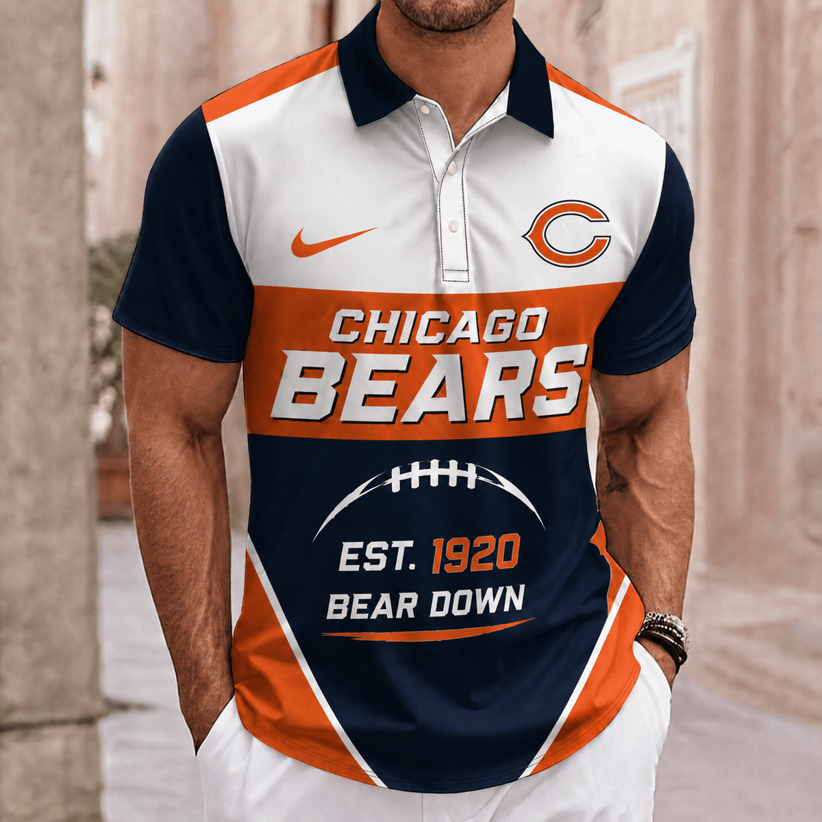ELITE EDITION - NEW CUSTOMIZED NFL26 CCB CHICAGO BEARS POLO SHIRT, ZIP POLO SHIRT & T-SHIRTS