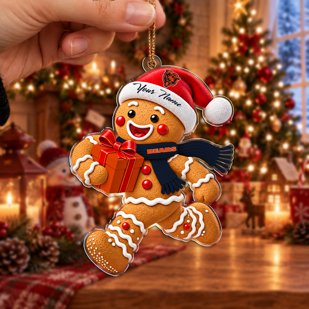 FINAL SALE - NEW CUSTOMIZED NFL26 CCB CHICAGO BEARS CHRISTMAS ACRYLIC ORNAMENT