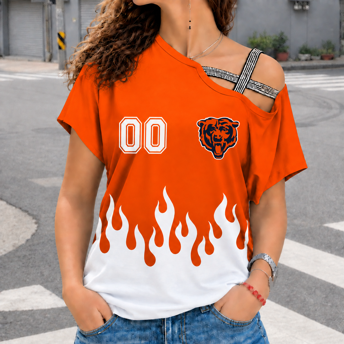 LIMITED EDITION - NEW CUSTOMIZED NFL26 CCB CHICAGO BEARS WOMEN'S SHOULDER SHIRT
