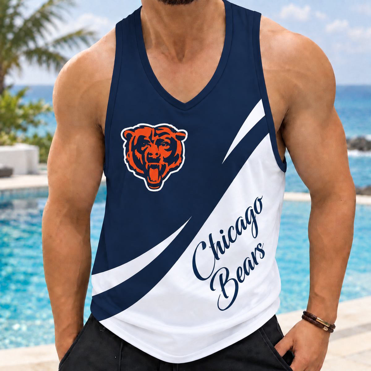 ELITE EDITION - NEW CUSTOMIZED NFL26 CCB CHICAGO BEARS MEN'S TANK TOP