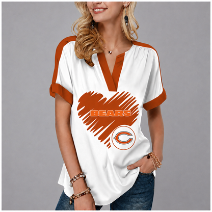 LIMITED EDITION - NEW CUSTOMIZED NFL26 CCB CHICAGO BEARS V-NECK FEMALE SHIRT