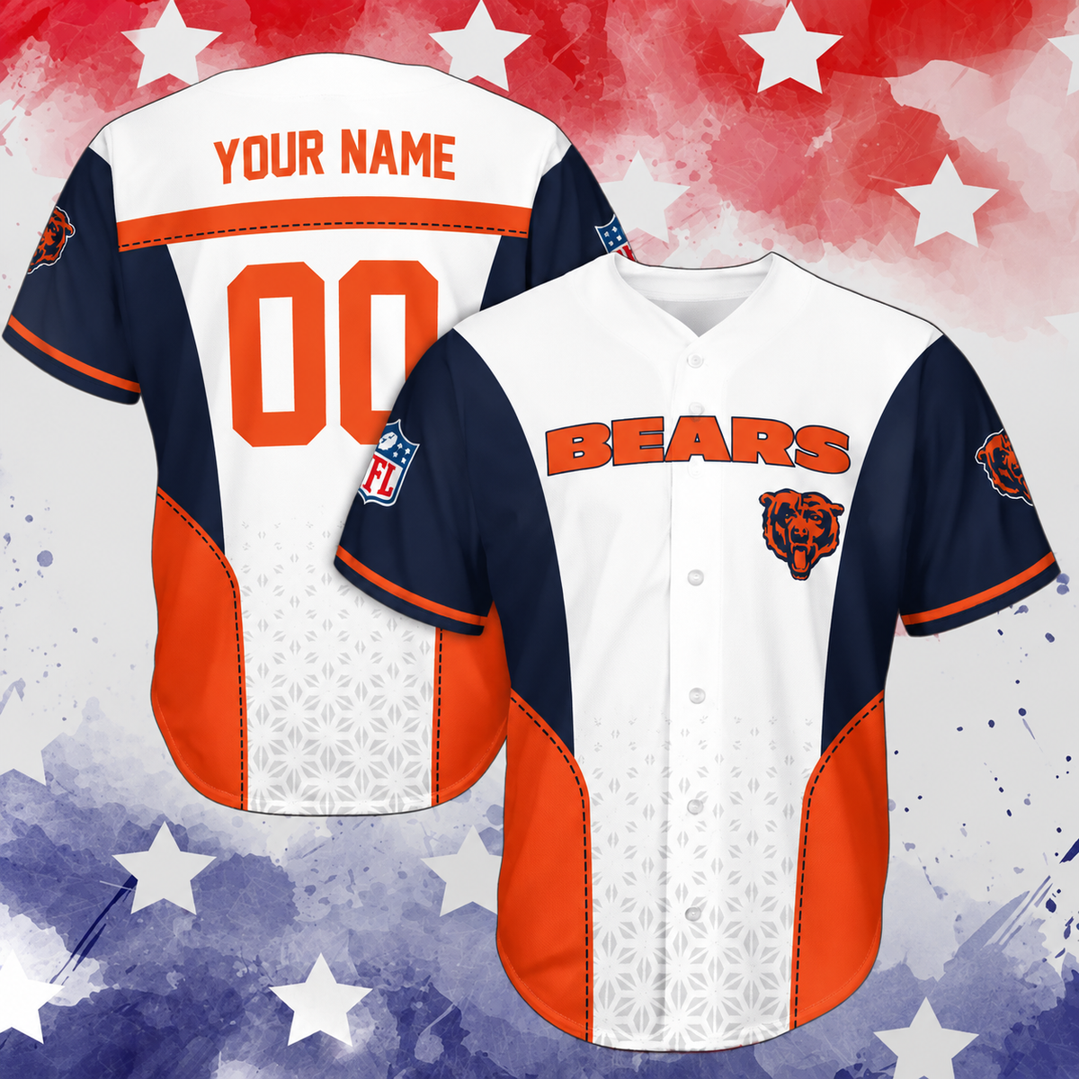 VIRAL EDITION - NEW CUSTOMIZED NFL26 CCB CHICAGO BEARS BASEBALL JERSEY