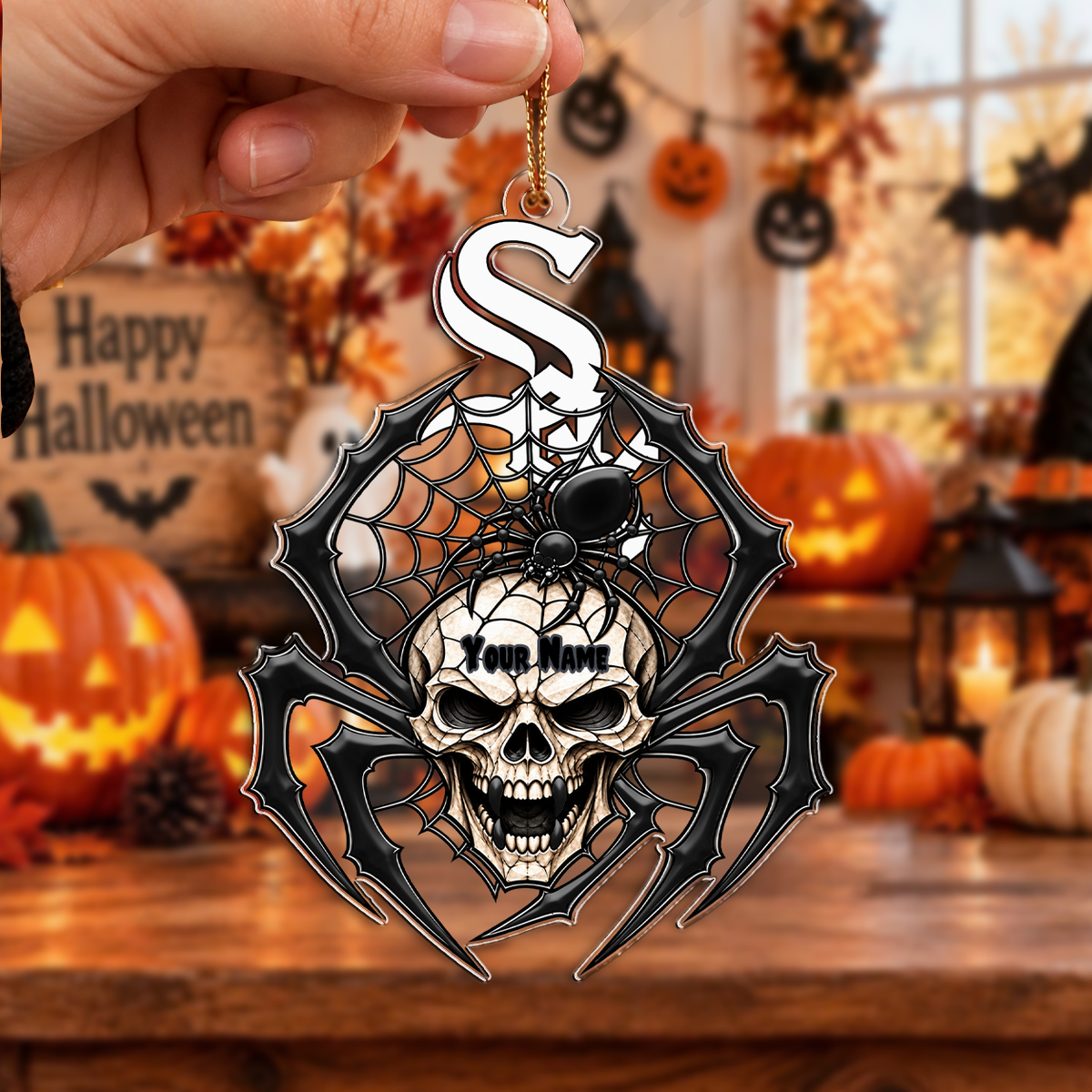 FINAL SALE - NEW CUSTOMIZED MLB26 CWS CHICAGO WHITE SOX HALLOWEEN ACRYLIC ORNAMENT