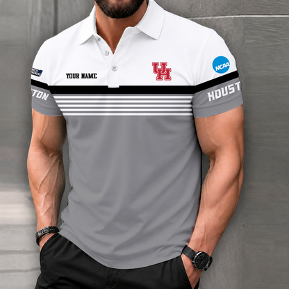 LIMITED EDITION - NEW CUSTOMIZED NCAA MAM26 HOC HOUSTON COUGARS POLO SHIRT