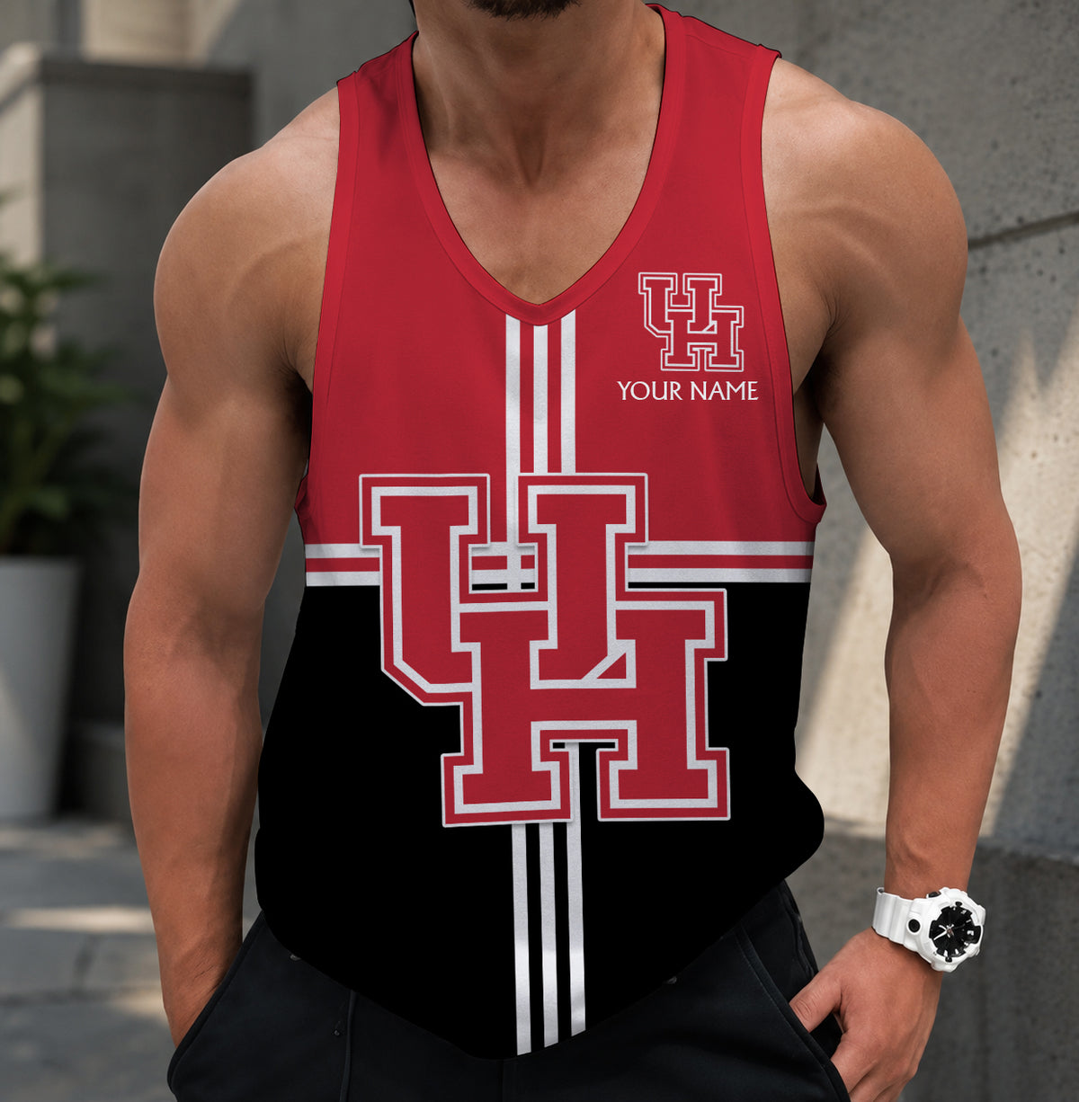 EXCLUSIVE EDTION - NEW CUSTOMIZED NCAA MAM26 HOC HOUSTON COUGARS STRAPPY UNISEX TANK TOP