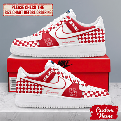 SPECIAL EDITION - NEW CUSTOMIZED NCAA MAM26 HOC HOUSTON COUGARS AF1 SHOES