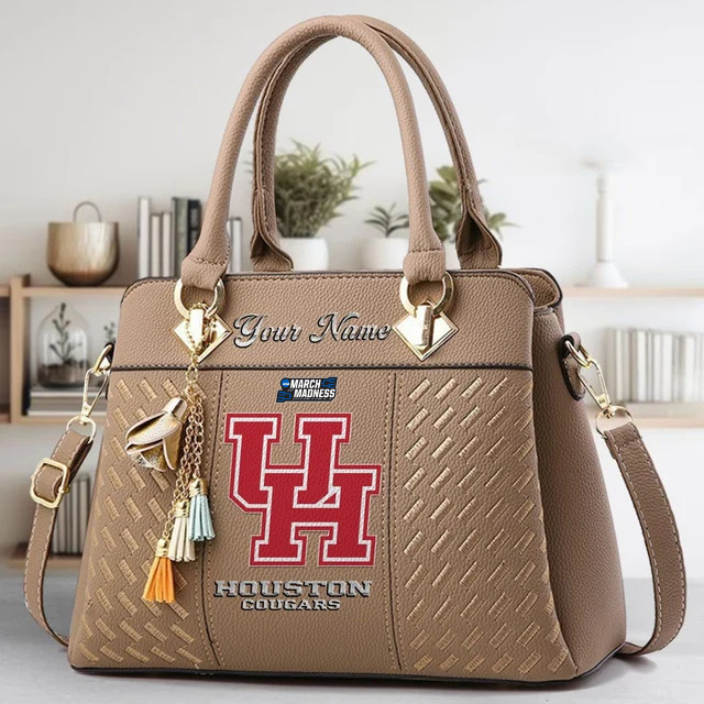 VIRAL EDITON - NEW CUSTOMIZED NCAA MAM26 HOC HO COUGARS ZIP HANDBAG MULTICOLOR