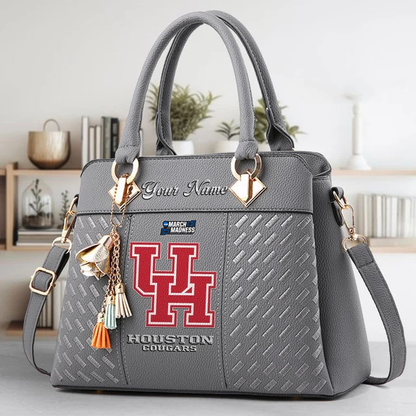 VIRAL EDITON - NEW CUSTOMIZED NCAA MAM26 HOC HO COUGARS ZIP HANDBAG MULTICOLOR