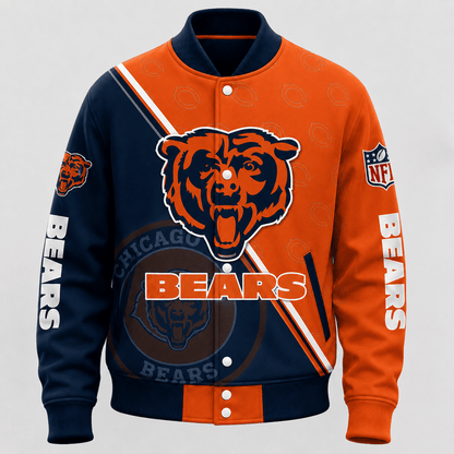 SPECIAL EDITION - NEW CUSTOMIZED | NFL26 CCB CHICAGO BEARS SATIN VARSITY & BASEBALL JACKET