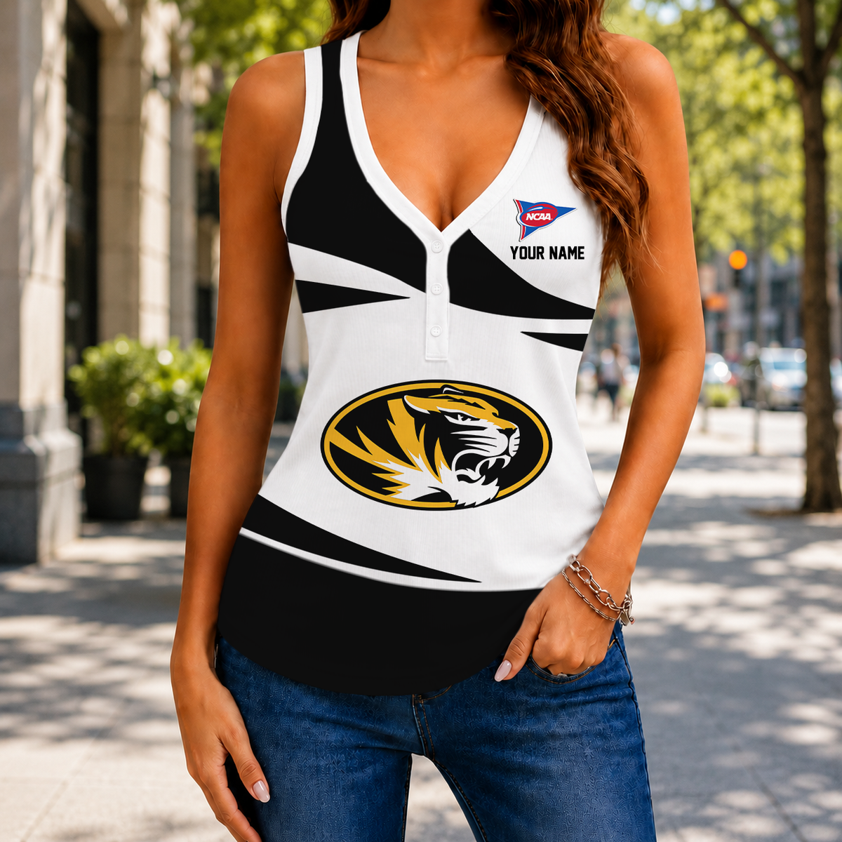 ELETE EDITION - NEW CUSTOMIZED NCAA FBS26 MST MISSOURI TIGERS WOMEN'S V-NECK TANK TOP