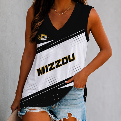 VIRAL EDITION - NEW CUSTOMIZED NCAA FBS26 MST MISSOURI TIGERS WOMEN'S V-NECK TANK TOP