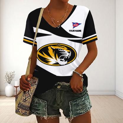 VIRAL EDITON - NEW CUSTOMIZED FBS NCAA26 MST MS TIGERS V-NECK FEMALE SHIRT
