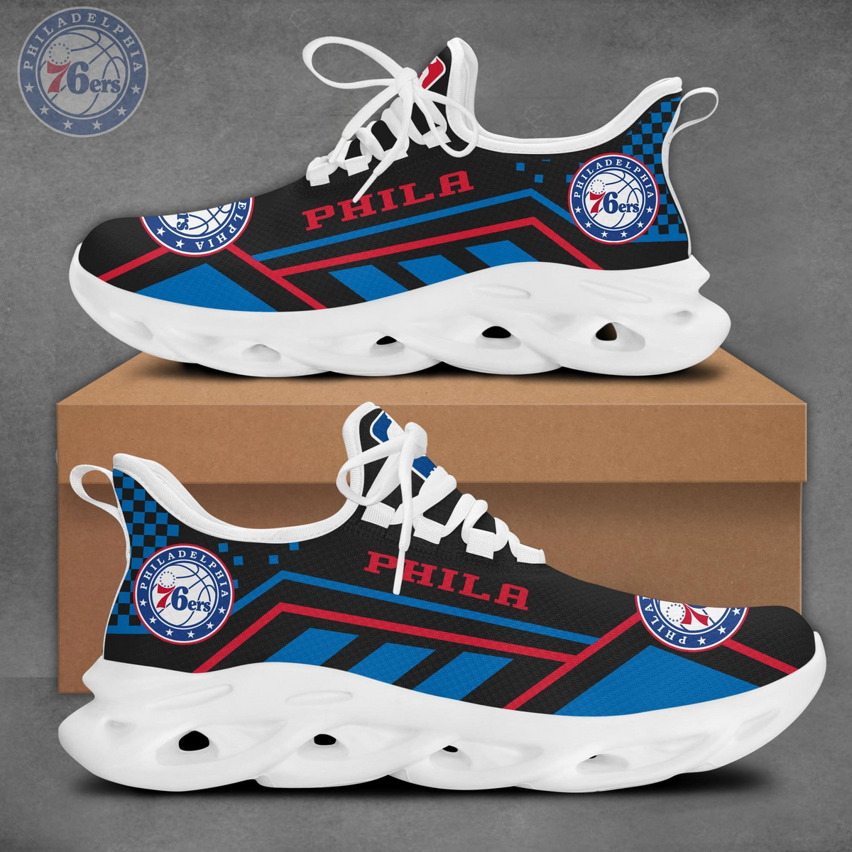 LIMITED EDITION - NEW CUSTOMIZED NBA26 P76 PHILADELPHIA 76ERS MAX SOUL SHOES
