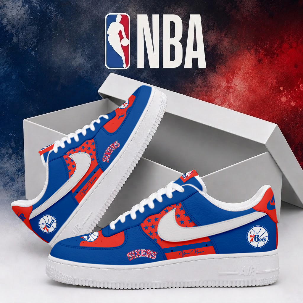 FINAL SALE - NEW CUSTOMIZED NBA26 P76 PHILADELPHIA 76ERS AF1 SHOES