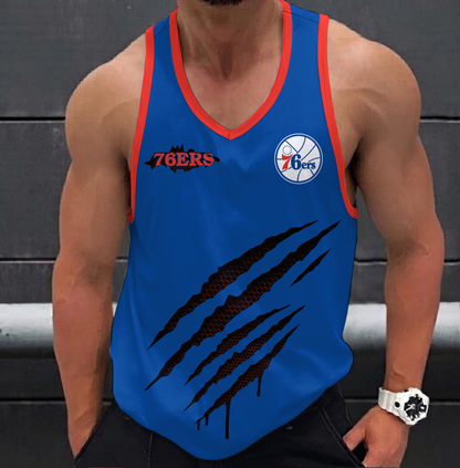 FINAL SALE - NEW CUSTOMIZED NBA26 P76 PHILADELPHIA 76ERS UNISEX TANK TOP
