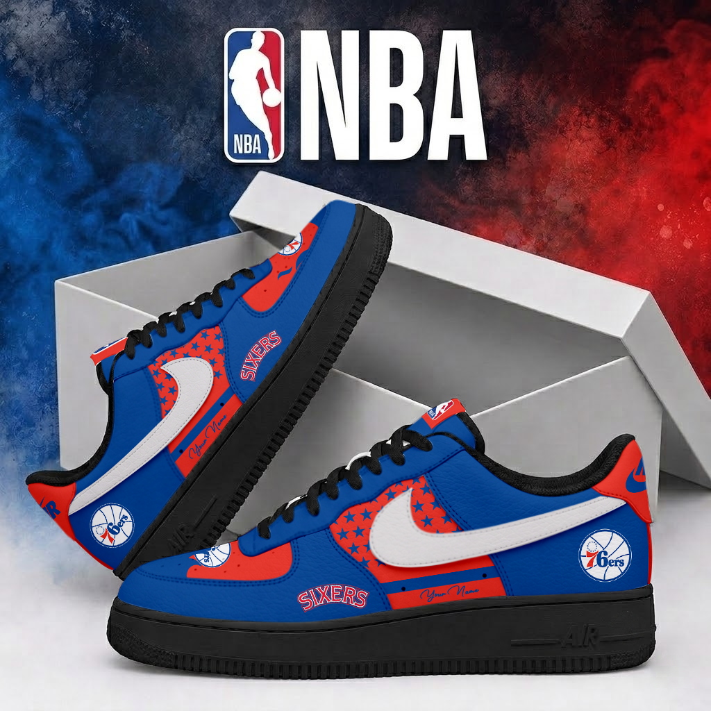 FINAL SALE - NEW CUSTOMIZED NBA26 P76 PHILADELPHIA 76ERS AF1 SHOES