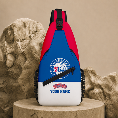 FINAL SALE - NEW CUSTOMIZED NBA26 P76 PHILADELPHIA 76ERS SLING BAG