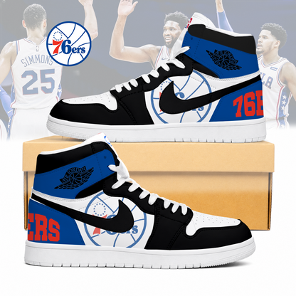 FINAL SALE - NEW CUSTOMIZED NBA26 P76 PHILADELPHIA 76ERS AIR JORDAN SNEAKERS