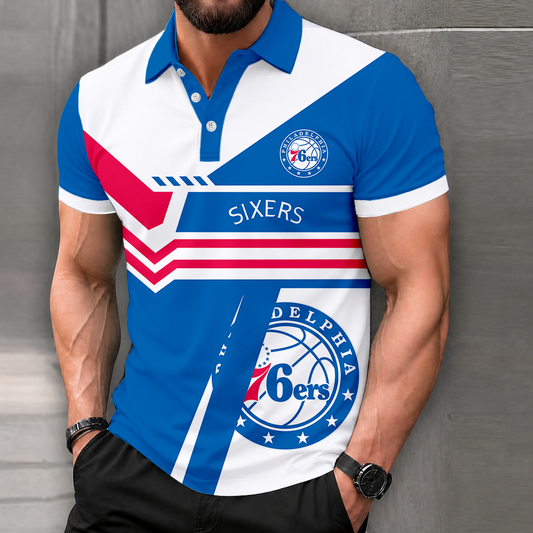 FINAL SALE - NEW CUSTOMIZED NBA26 P76 PHILADELPHIA 76ERS POLO SHIRT, ZIP POLO SHIRT & T-SHIRTS