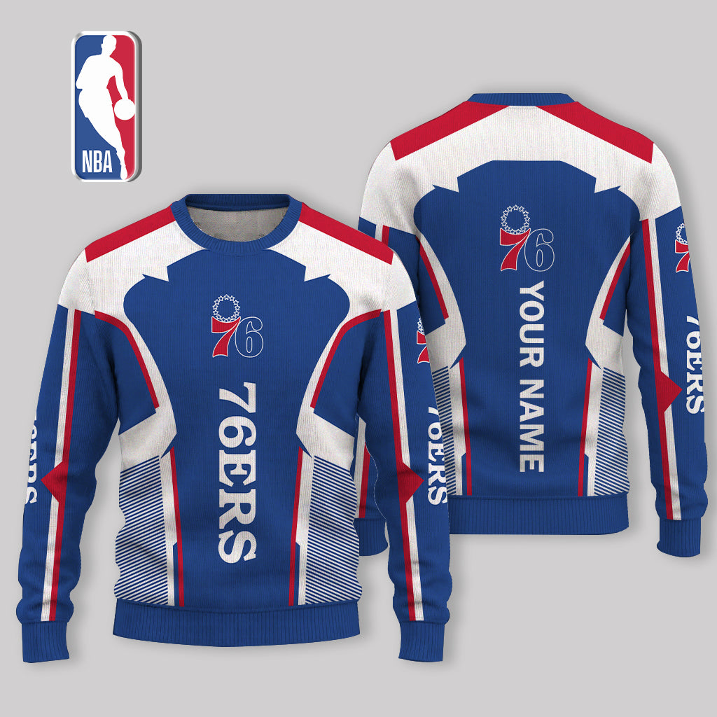 LIMITED EDITION - NEW CUSTOMIZED NBA26 P76 PHILADELPHIA 76ERS UGLY SWEATER
