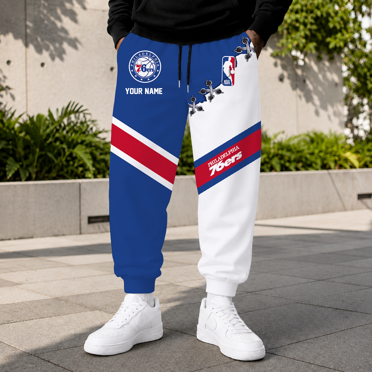FINAL SALE - NEW CUSTOMIZED NBA26 P76 PHILADELPHIA 76ERS SWEATPANTS