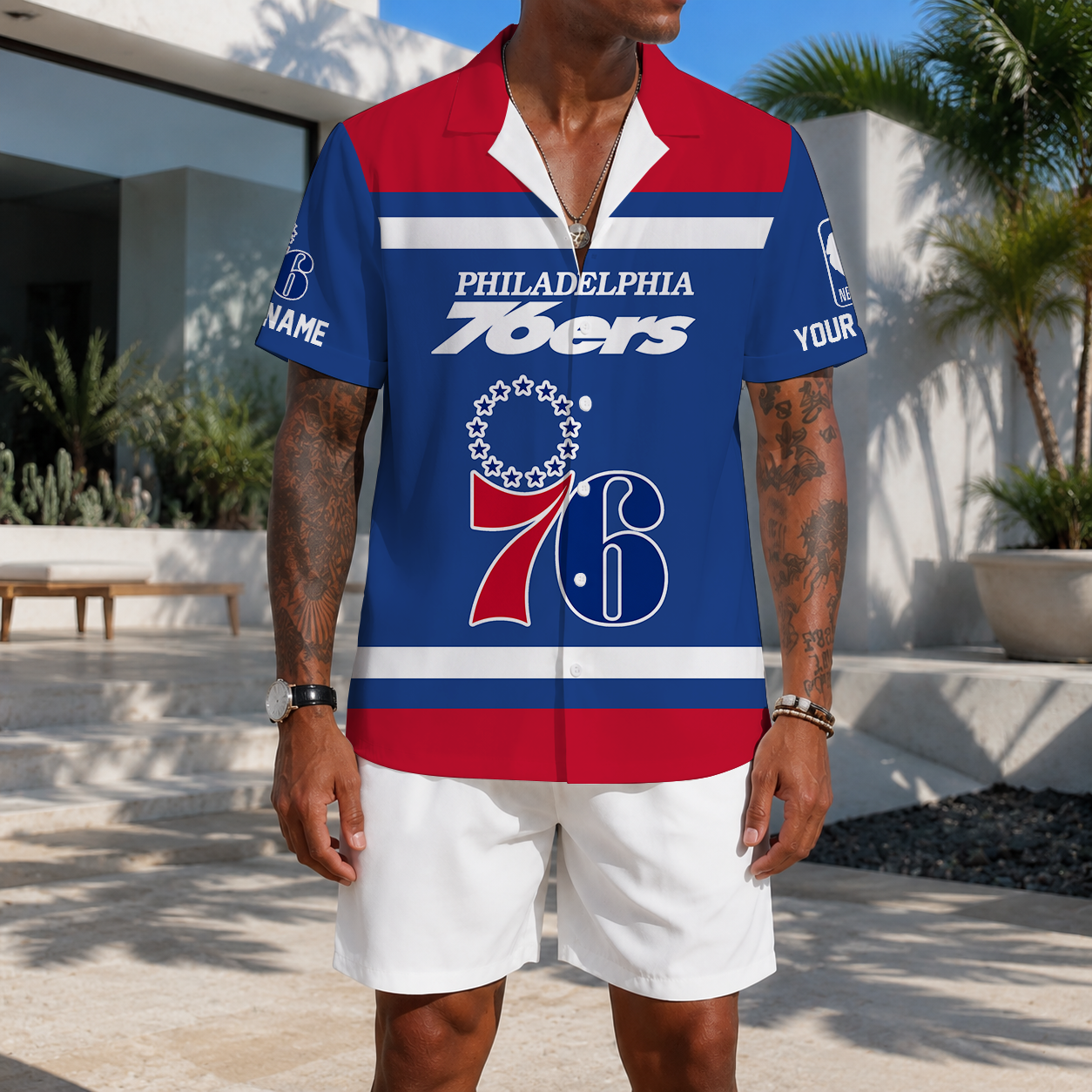 LIMITED EDITION - NEW CUSTOMIZED NBA26 P76 PHILADELPHIA 76ERS UNISEX HAWAIIAN SHIRT