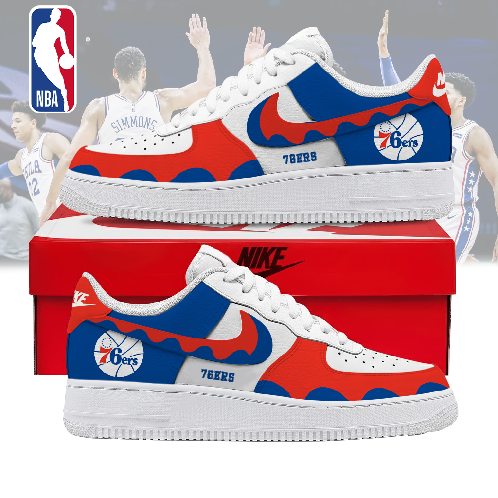 FINAL SALE - NEW CUSTOMIZED NBA26 P76 PHILADELPHIA 76ERS AF1 SNEAKERS
