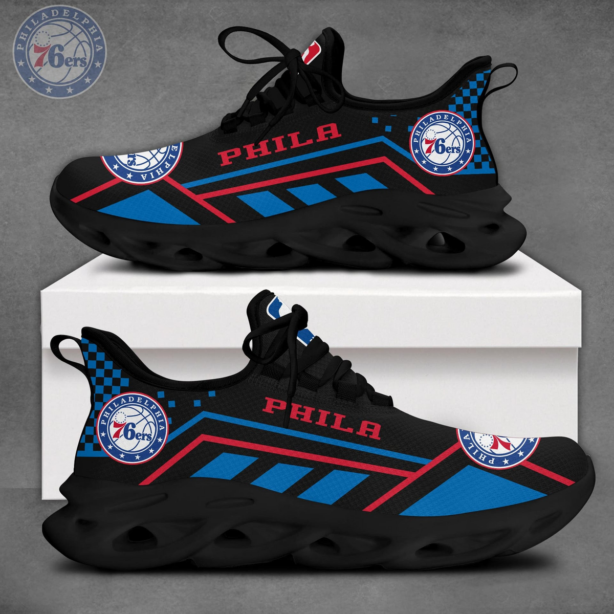 LIMITED EDITION - NEW CUSTOMIZED NBA26 P76 PHILADELPHIA 76ERS MAX SOUL SHOES