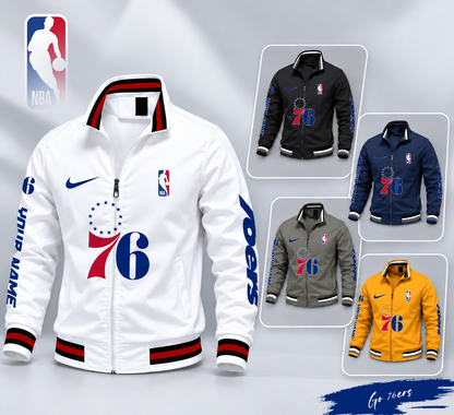 VIRAL EDITION - NEW CUSTOMIZED NBA26 P76 PHILADELPHIA 76ERS MULTICOLOR MEN'S CASUAL JACKET