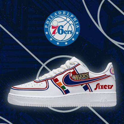 FINAL SALE - NEW CUSTOMIZED NBA26 P76 PHILADELPHIA 76ERS AF1 SHOES