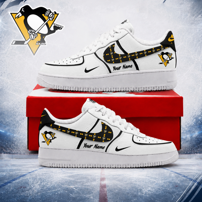 LIMITED EDITION - NEW CUSTOMIZED NHL26 PBP PITTSBURGH PENGUINS AF1 SHOES