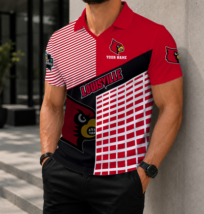 LIMITED EDITION - NEW CUSTOMIZED NCAA CWS26 ULC LOUISVILLE CARDINALS POLO SHIRT