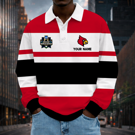 MEGA SALE - NEW CUSTOMIZED CWS NCAA26 ULC UL CARDINALS UNISEX LONG SLEEVE POLO