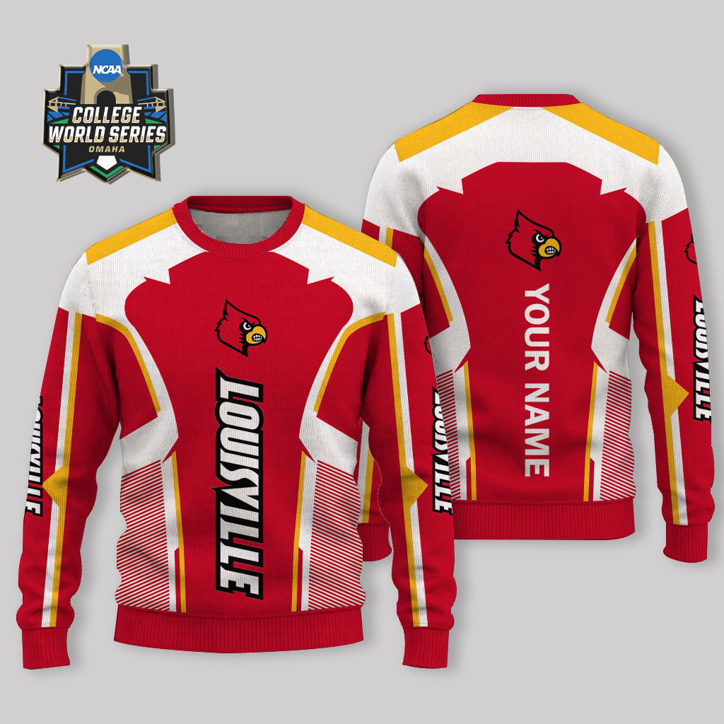 LIMITED EDITION - NEW CUSTOMIZED NCAA CWS26 ULC LOUISVILLE CARDINALS UGLY SWEATER