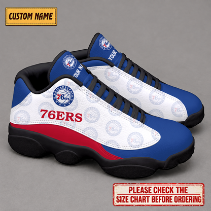 SPECIAL EDITION - NEW CUSTOMIZED NBA26 P76 PHILADELPHIA 76ERS AIR JORDAN 13 LOW TOP SNEAKER