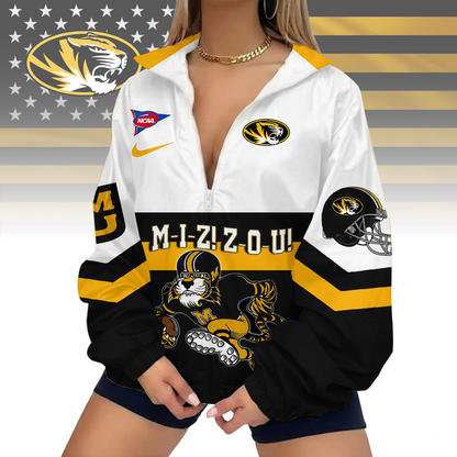 LIMITED EDITION - NEW CUSTOMIZED FBS NCAA26 MST MS TIGERS V-NECK ZIPPER SWEATSHIRT JACKET