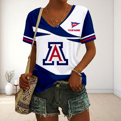 VIRAL EDITON - NEW CUSTOMIZED FBS NCAA27 ARW AR WILCATS V-NECK FEMALE SHIRT